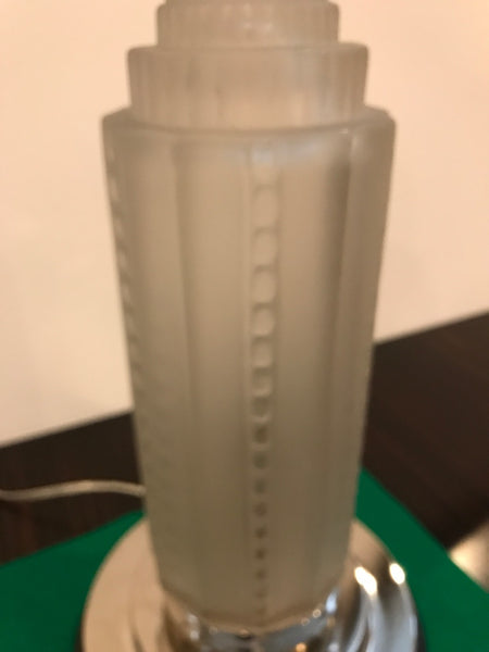 Pair of French Art Deco Table Lamps by Genet et Michon with Marble Base