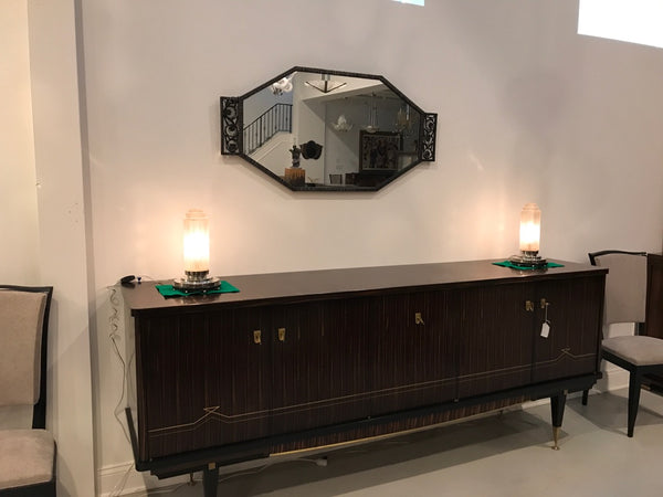 Pair of French Art Deco Table Lamps by Genet et Michon with Marble Base