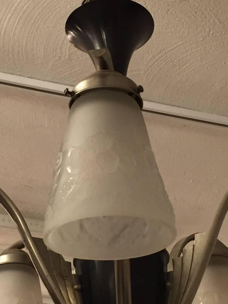 French Art Deco Chandelier Signed by Muller Freres