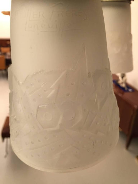 French Art Deco Chandelier Signed by Muller Freres