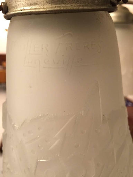 French Art Deco Chandelier Signed by Muller Freres