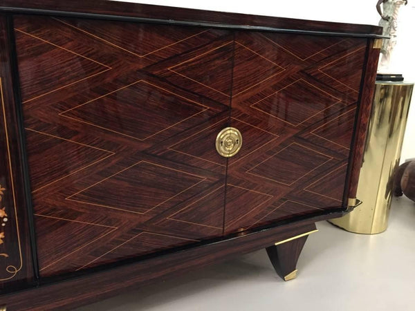 French Art Deco Palisander Buffet with Mother-of-Pearl Inlay