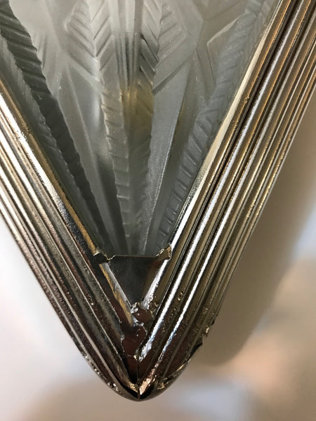 Pair of French Art Deco Geometric Sconces Signed by Noverdy