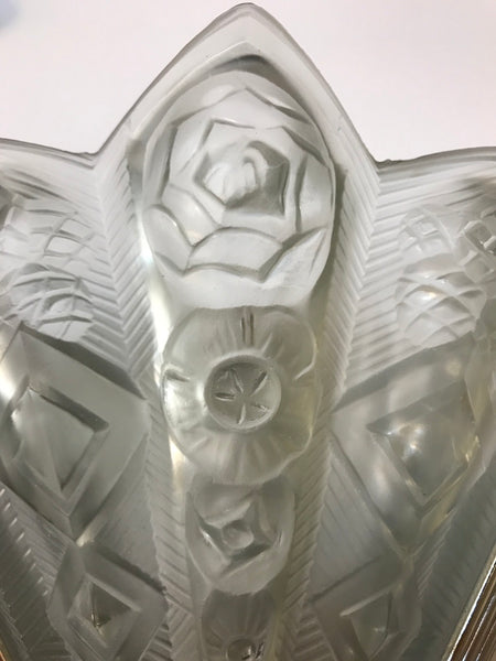 Pair of French Art Deco Geometric Sconces Signed by Noverdy