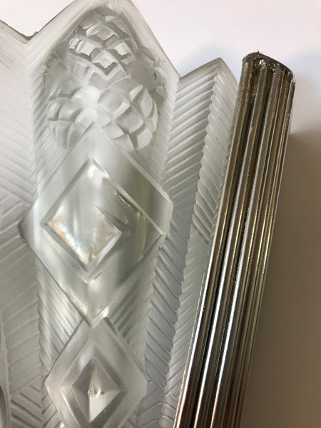 Pair of French Art Deco Geometric Sconces Signed by Noverdy