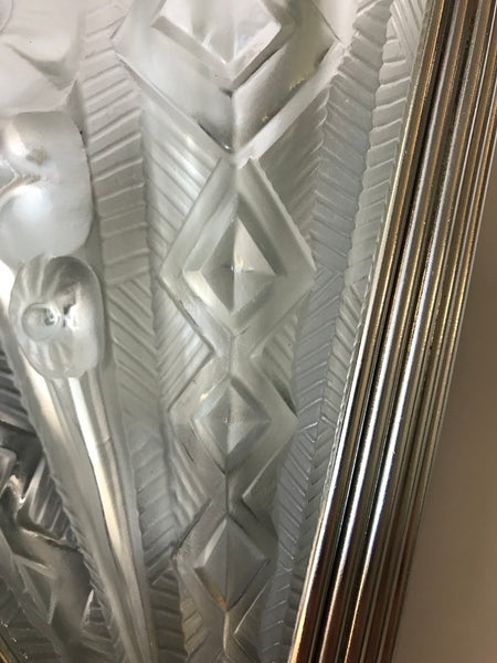 Pair of French Art Deco Geometric Sconces Signed by Noverdy