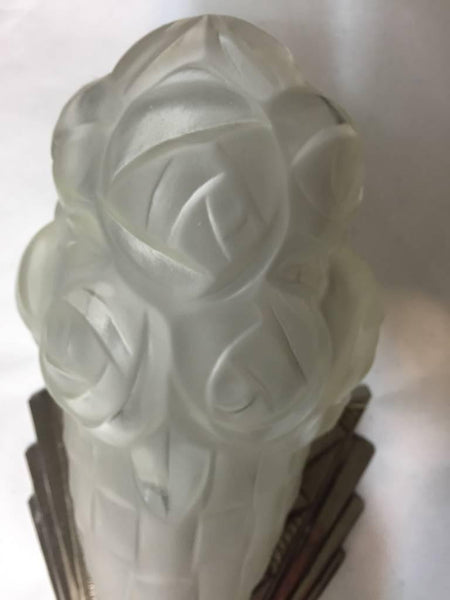 Pair of French Art Deco Signed Degue Sconces