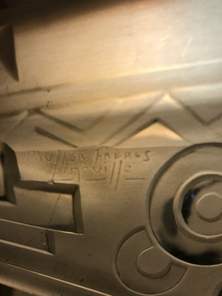 Pair of French Art Deco Geometric Sconces Signed by Muller Frères