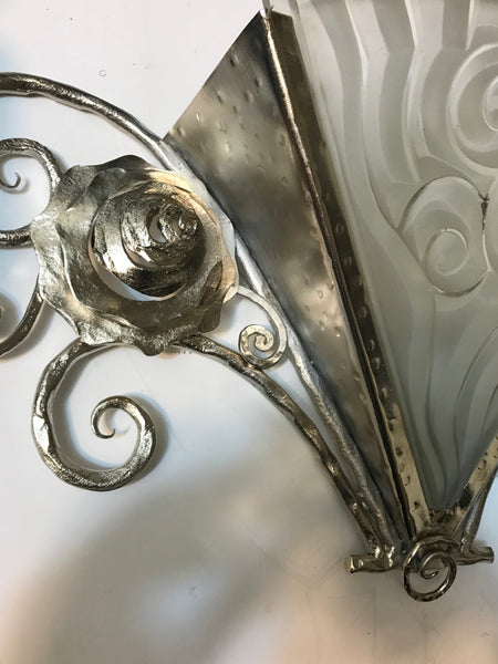 Pair of French Art Deco Wall Sconces by Degue