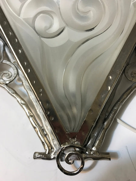 Pair of French Art Deco Wall Sconces by Degue