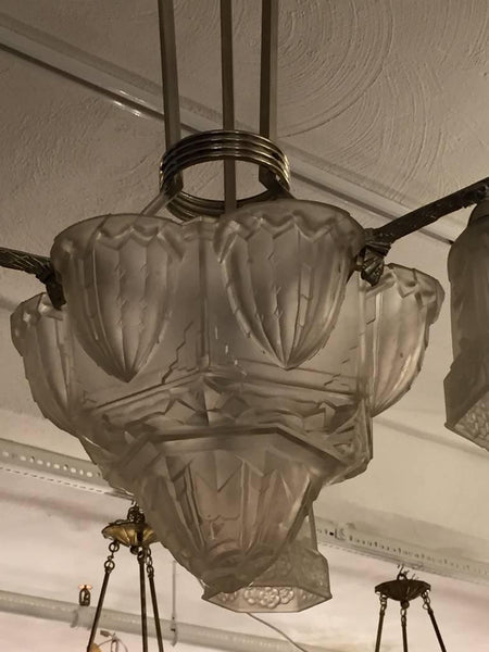 French Art Deco Chandelier by Hettier & Vincent
