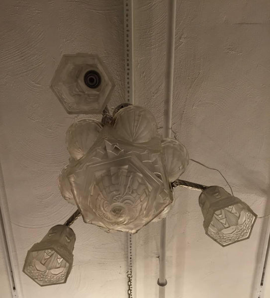 French Art Deco Chandelier by Hettier & Vincent