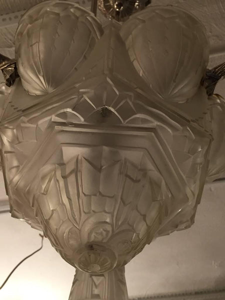 French Art Deco Chandelier by Hettier & Vincent