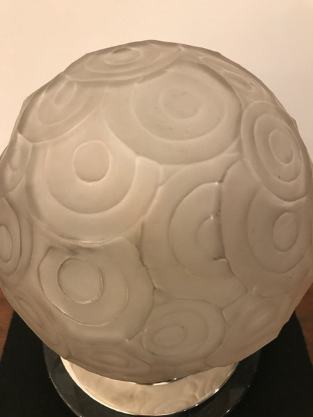 French Art Deco Table Lamp by Sabino with Geometric Motif