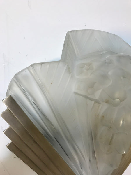 Pair of French Art Deco Signed Atelier Petitot Ribbed Wall Sconces