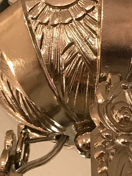 French Art Deco Geometric Chandelier Signed by Schneider