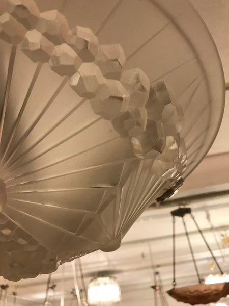 French Art Deco Geometric Chandelier Signed by Schneider