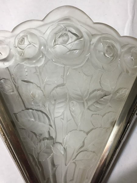 Pair of French Art Deco Sconces Signed by Verrerie des Hanots