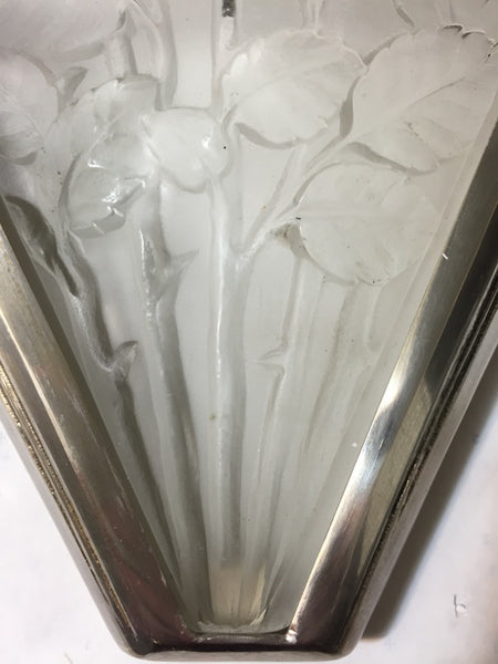 Pair of French Art Deco Sconces Signed by Verrerie des Hanots