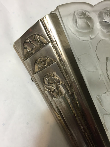 Pair of French Art Deco Sconces Signed by Verrerie des Hanots