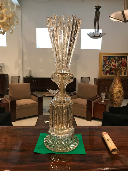 Monumental Russian Imperial Cut-Crystal Vase