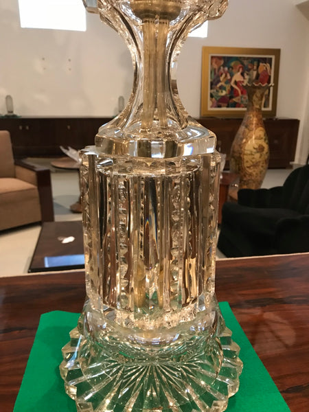 Monumental Russian Imperial Cut-Crystal Vase