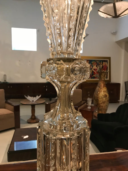 Monumental Russian Imperial Cut-Crystal Vase