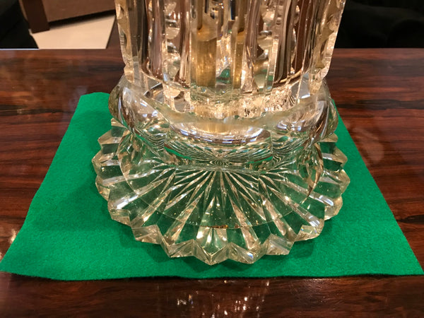 Monumental Russian Imperial Cut-Crystal Vase