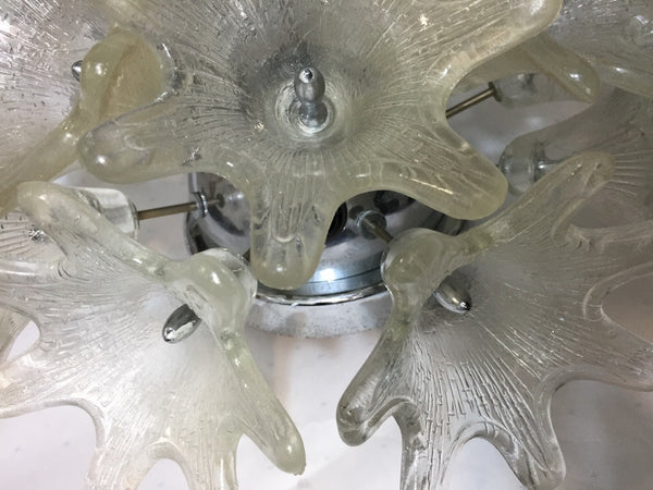 Pair of Murano Sputnik Floral Sconces or Flush Mounts by Mazzega