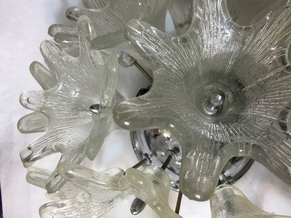 Pair of Murano Sputnik Floral Sconces or Flush Mounts by Mazzega
