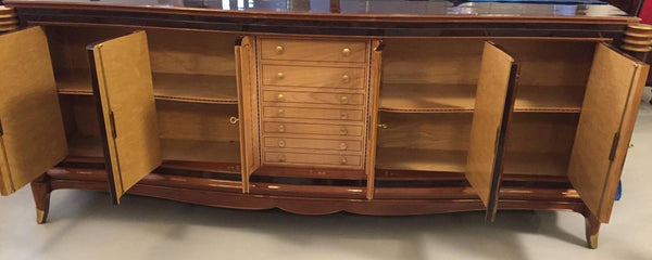 French Art Deco Six-Door Buffet in the Style of Jules Leleu