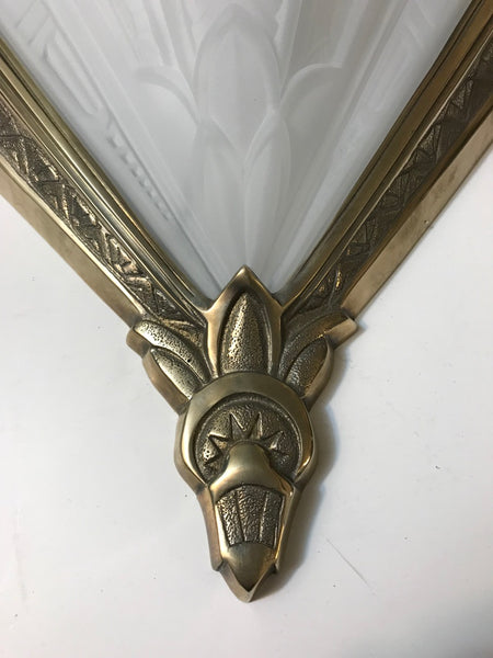 Pair of Frontisi Flower Wall Sconces French Art Deco