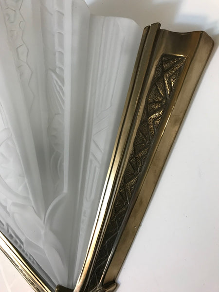 Pair of Frontisi Flower Wall Sconces French Art Deco