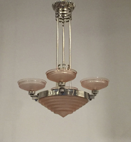 French Art Deco Chandelier Signed by G Leleu