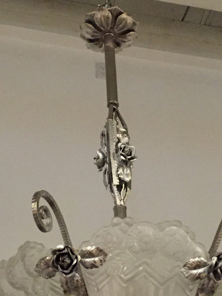 Gorgeous French Art Deco Chandelier by Jean Noverdy