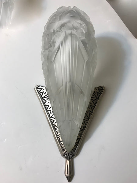 Pair of French Art Deco Wall Sconces by J Robert