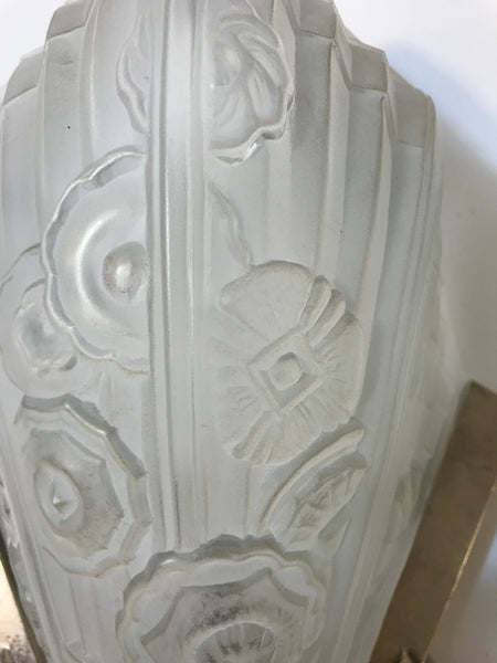 Pair of French Art Deco Floral Wall Sconces by J Robert