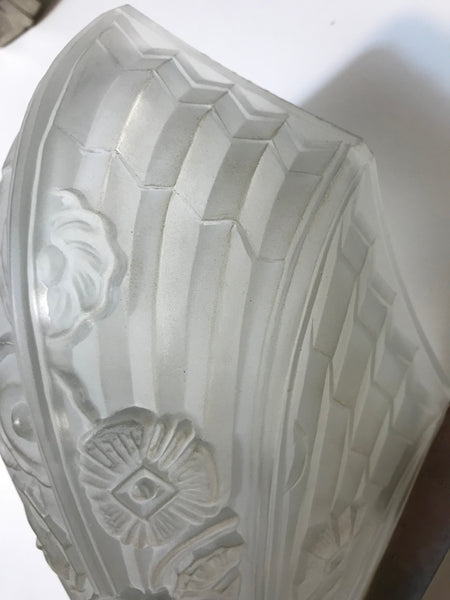 Pair of French Art Deco Floral Wall Sconces by J Robert