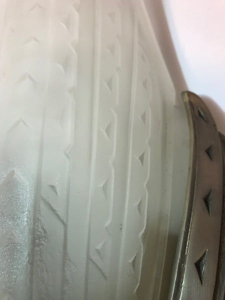 Pair of French Art Deco Geometric Sconces Signed by Verrerie des Hanots