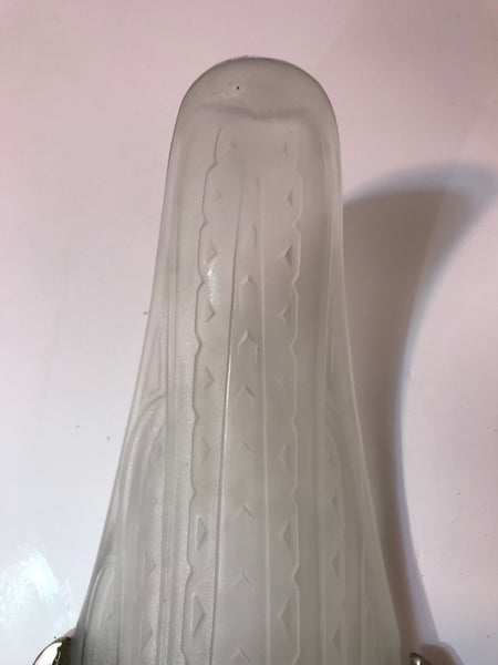 Pair of French Art Deco Geometric Sconces Signed by Verrerie des Hanots