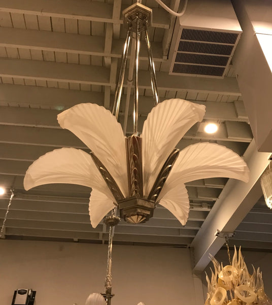French Art Deco "Feather" Chandelier