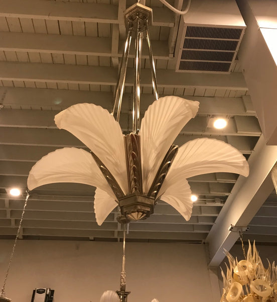 French Art Deco "Feather" Chandelier