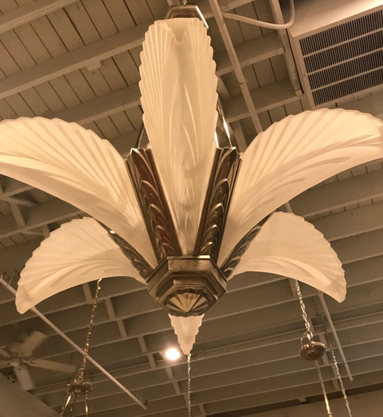 French Art Deco "Feather" Chandelier