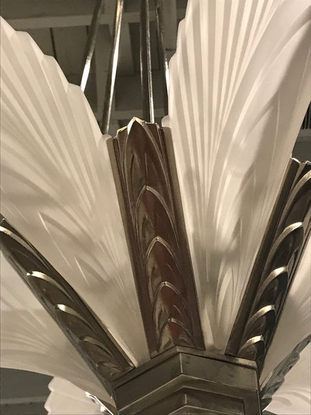 French Art Deco "Feather" Chandelier