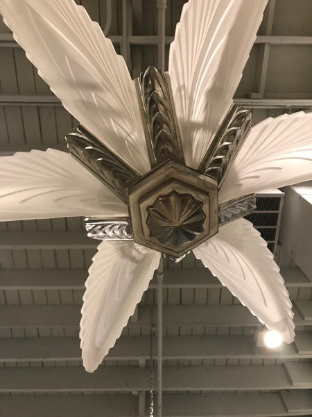 French Art Deco "Feather" Chandelier