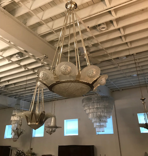 French Art Deco Chandelier BY SIMONET FRERES