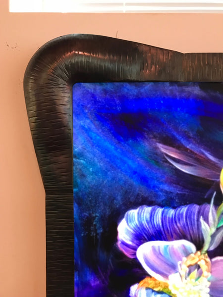 Signed Original Ulla Darni Illuminating Flat Glass Painting "Han and Hanini"