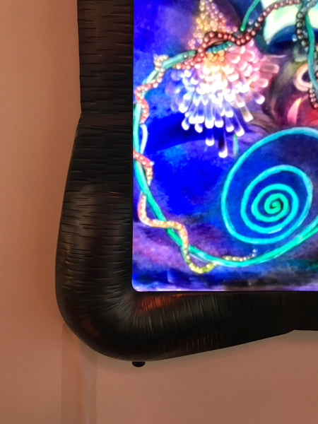 Signed Original Ulla Darni Illuminating Flat Glass Painting "Han and Hanini"