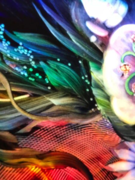 Signed Original Ulla Darni Illuminating Flat Glass Painting "Han and Hanini"