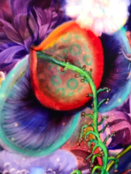 Signed Original Ulla Darni Illuminating Flat Glass Painting "Han and Hanini"